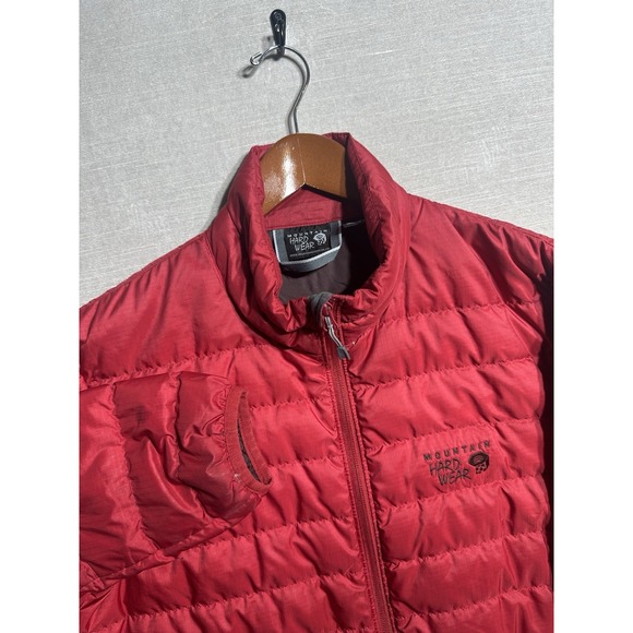 Mountain Hardwear Alphine Puffer Jacket Down Quilted Coat Mens Medium Red Zip - Picture 2 of 12